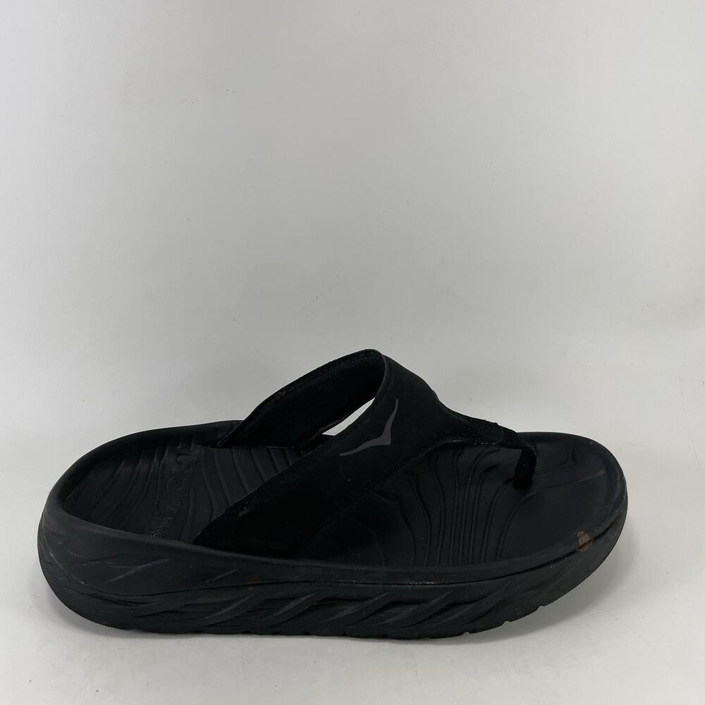 Hoka One One Ora Recovery Flip Flops Black Cushion Comfort Strap Womens Size 7